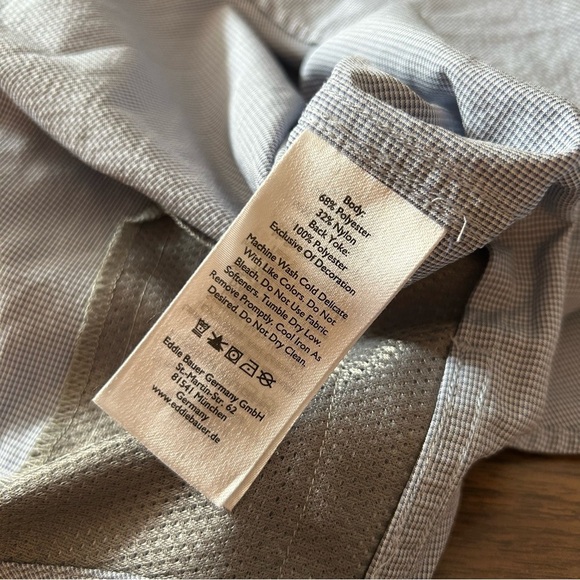 Eddie Bauer Button Up Shirt Womens PL Gray Collared Long Sleeve Button Pockets - Picture 6 of 10